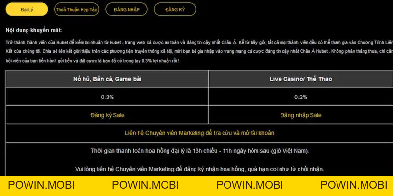 Hướng dẫn chi tiết cách đăng ký đại lý Hubet mới nhất 2026 - POWIN.MOBI